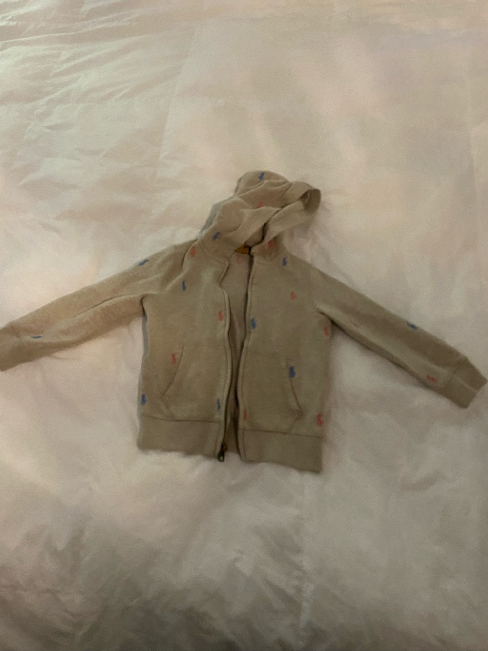 Ralph Lauren Hooded Zip-Up Sweater with polo logo 4T